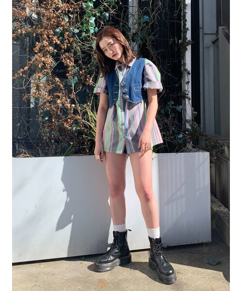 jouetie（ジュエティ）の「コンパクトベスト（テーラードジャケット・ブラック/ブルー・M）」の15枚目の写真