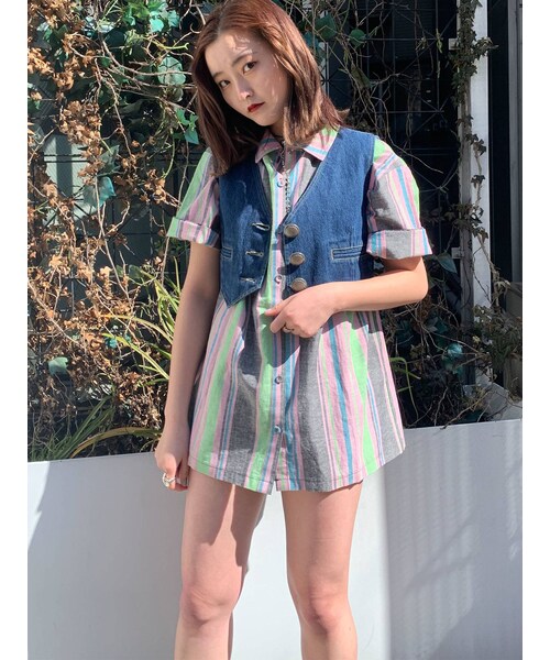 jouetie（ジュエティ）の「コンパクトベスト（テーラードジャケット・ブラック/ブルー・M）」の13枚目の写真