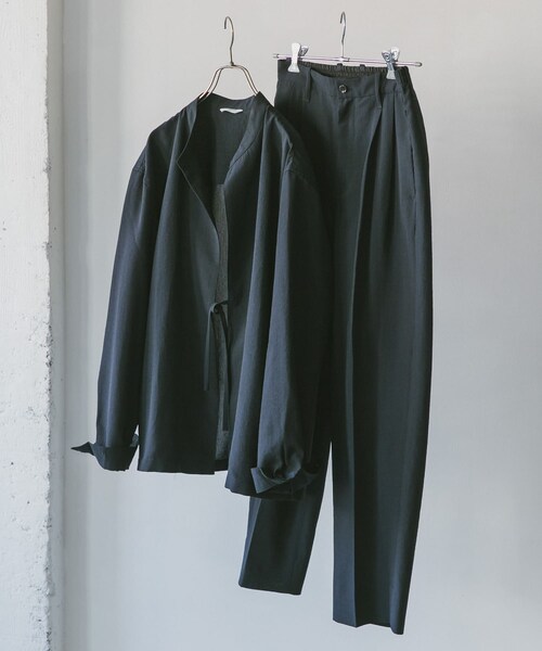 ジバンシィ セットアップ シルバーボタン 2タック ネイビー モヘア混