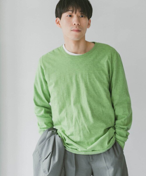 Russell Athletic（ラッセルアスレティック）の「『別注』RUSSELL ATHLETIC×DOORS オーバーダイロングスリーブTシャツ（その他・メンズ・Y.Green/Greige/Turquoise・L/XL）」の6枚目の写真