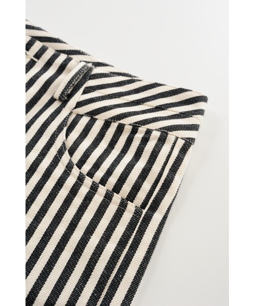 Life8（ライフエイト）の「英倫風簡約感直條紋短褲（パンツ・レディース・灰白條紋/黑白條紋・S/M/L/XL）」の16枚目の写真