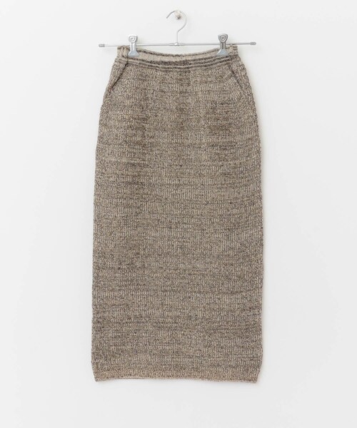 UNFIL（アンフィル）の「unfil organic hemp ribbed-knit skirt（その他・レディース・beigemix/blackmix・1）」の2枚目の写真
