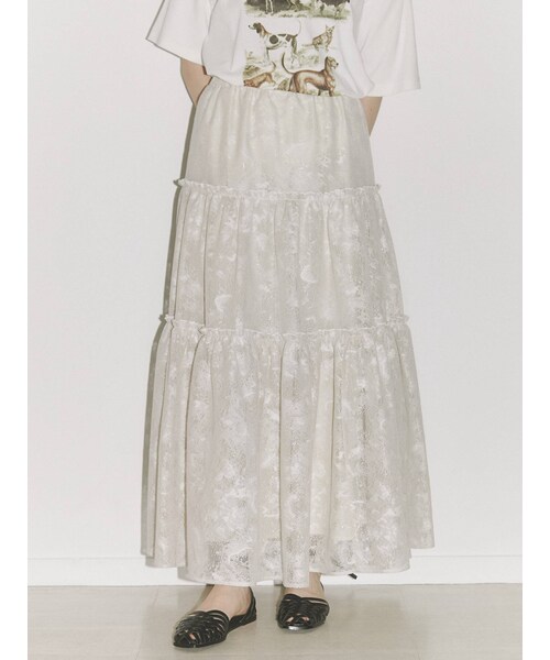 merry jenny（メリージェニー）の「fog lace sheer tiered skirt（スカート・ブラウン/ベージュ・F）」の18枚目の写真