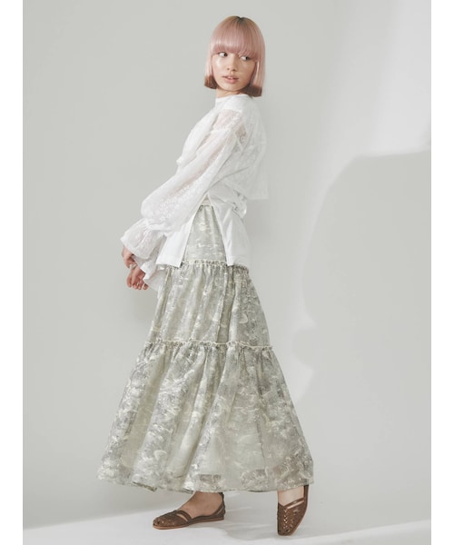 merry jenny（メリージェニー）の「fog lace sheer tiered skirt（スカート・ブラウン/ベージュ・F）」の13枚目の写真