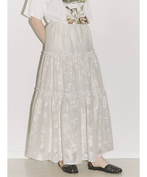 merry jenny（メリージェニー）の「fog lace sheer tiered skirt（スカート・ブラウン/ベージュ・F）」の21枚目の写真