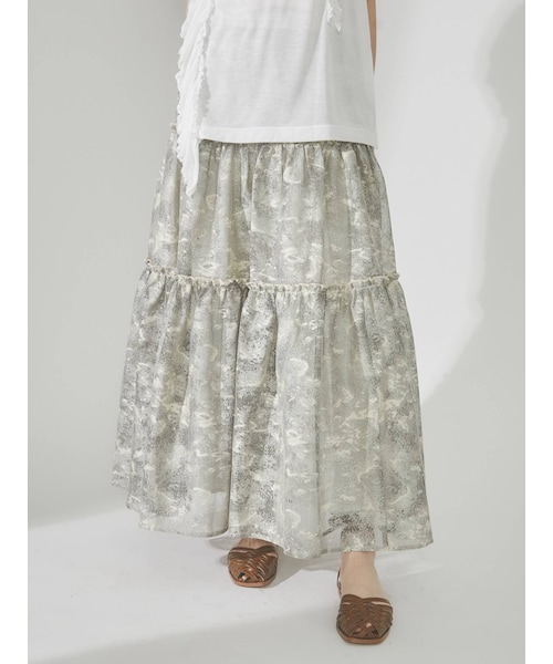 merry jenny（メリージェニー）の「fog lace sheer tiered skirt（スカート・ブラウン/ベージュ・F）」の5枚目の写真