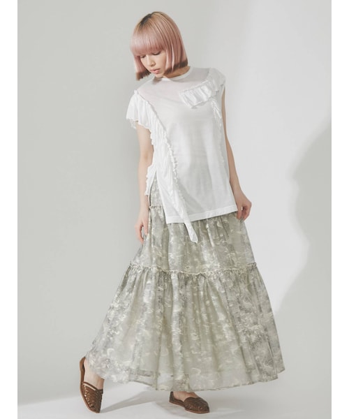 merry jenny（メリージェニー）の「fog lace sheer tiered skirt（スカート・ブラウン/ベージュ・F）」の11枚目の写真