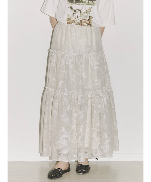 merry jenny（メリージェニー）の「fog lace sheer tiered skirt（スカート・ブラウン/ベージュ・F）」の19枚目の写真
