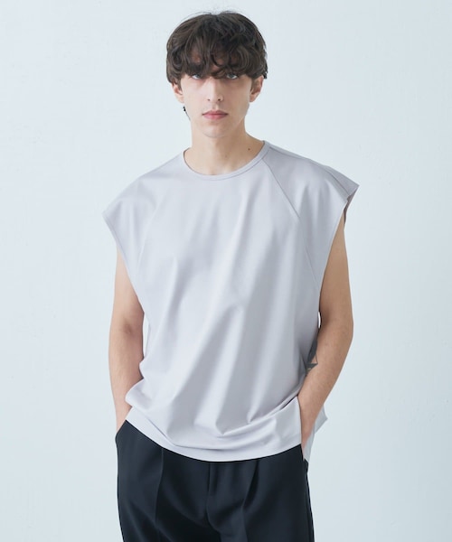 Lui's（ルイス）の「SHINE ノースリーブカットソー（Tシャツ/カットソー・メンズ・ホワイト/ブラック/ライトグレー・F）」の2枚目の写真