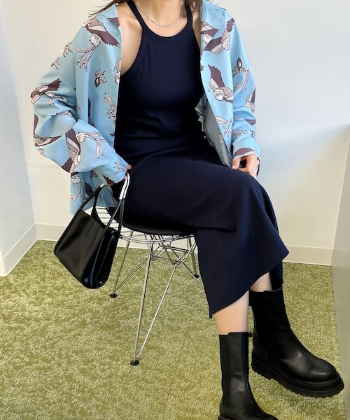 WHO'S WHO gallery（フーズフーギャラリー）の「アメスリワンピース（ワンピース・レディース・ライトベージュ/ライトグレー/ネイビー/ブラック・F）」の3枚目の写真