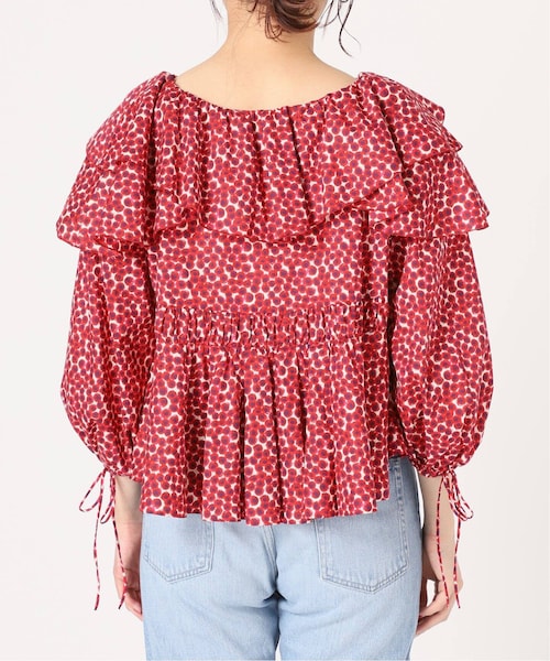 IENA LA BOUCLE LIBERTY プリントブラウス ピンク IENA（イエナ）の「《予約》IENA LA BOUCLE LIBERTY ダブルカラー