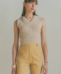 CLANE（クラネ）の「ダブルフェイスノースリーブニットトップス