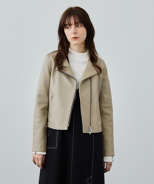 UNITED TOKYO（ユナイテッドトウキョウ）の「ラムセミダブルライダース（ブルゾン・レディース・BLK/BGE/TAN・1/2/3）」の6枚目の写真