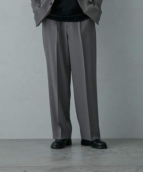 public tokyo エバークリースストレートスラックス GRトロピカルエバークリースストレートスラックス(1 DARK GRAY