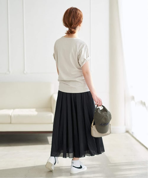 Spick & Span ワッシャークロスシアースカート　ブラック　サイズ36 Spick & Span（スピックアンドスパン）の「ワッシャークロス