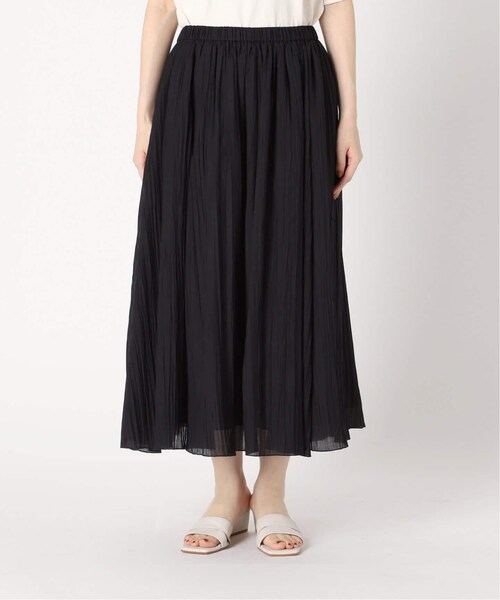 Spick & Span ワッシャークロスシアースカート　ブラック　サイズ36 Spick & Span（スピックアンドスパン）の「ワッシャークロス