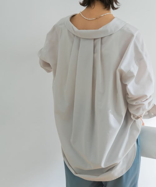 URBAN RESEARCH ID(アーバンリサーチ アイディー)の「設計領正面打褶襯衫(トップス・レディース・淺灰色/黃色/條紋・FREE)」の15枚目の写真
