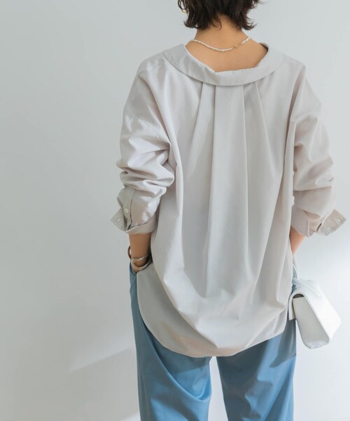 URBAN RESEARCH ID(アーバンリサーチ アイディー)の「設計領正面打褶襯衫(トップス・レディース・淺灰色/黃色/條紋・FREE)」の11枚目の写真
