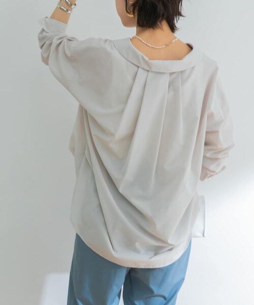 URBAN RESEARCH ID(アーバンリサーチ アイディー)の「設計領正面打褶襯衫(トップス・レディース・淺灰色/黃色/條紋・FREE)」の16枚目の写真