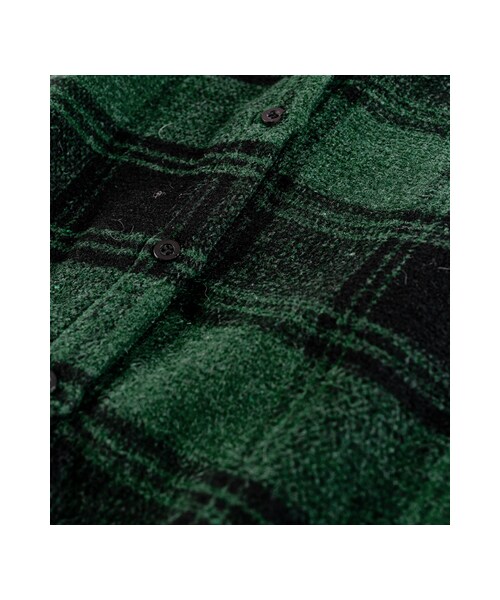 gracegift(グレースギフト)の「復古英倫 韓國厚磅格紋長版襯衫外套(その他・レディース・綠/白・F)」の6枚目の写真