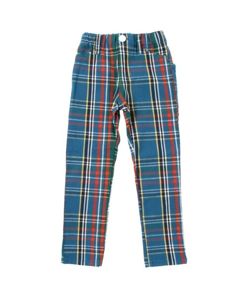 apres les cours(アプレレクール)の「デイリースリムチェックパンツ(パンツ・キッズ・ブルー/グレー・80/90/95/100/110/120/130/140)」の1枚目の写真