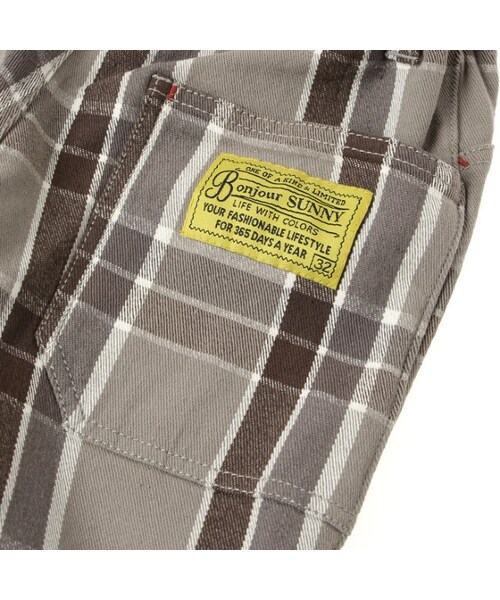 apres les cours(アプレレクール)の「デイリースリムチェックパンツ(パンツ・キッズ・ブルー/グレー・80/90/95/100/110/120/130/140)」の7枚目の写真