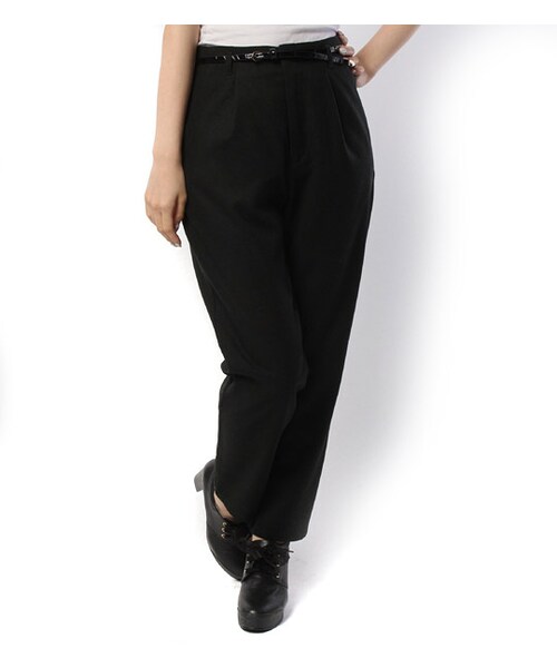 PAGEBOY(ページボーイ)の「【mini12月号掲載】型押し細ベルト付きテーパードパンツ(パンツ・レディース・グレー系/ブラウン系/ダークグリーン/ネイビー)」の3枚目の写真