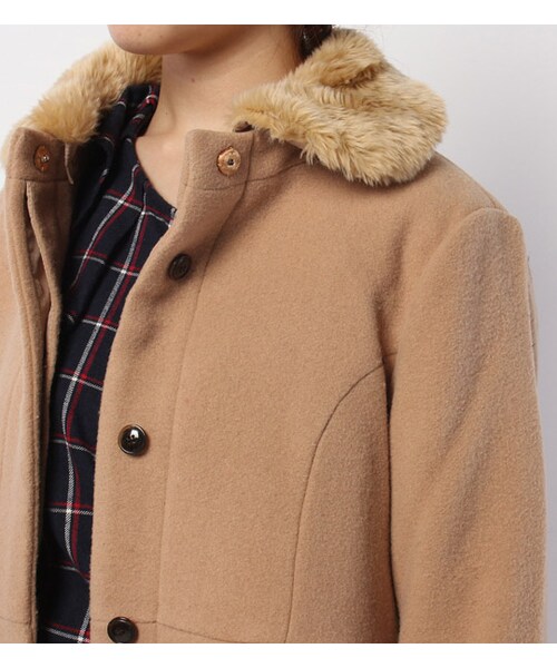 PAGEBOY（ページボーイ）の「ファー衿付きハイウエスト切り替えコート