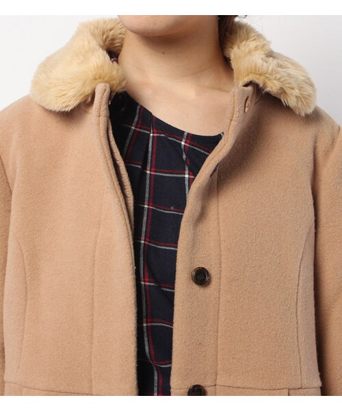 Reoちゃん❤JUSGLITTY 衿ファー付きポケットファーコート Reoちゃん