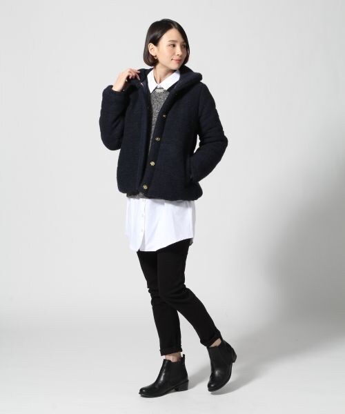 LEPSIM（レプシィム）の「シャツツキキリカエワンピース（ワンピース/ドレス・レディース・オフ(シャツ)×グレー(カット)/グレー(シャツ）×ブラック(カット）/ブルー(シャツ）×ネイビー(カット）・Ｍ/Ｌ）」の8枚目の写真