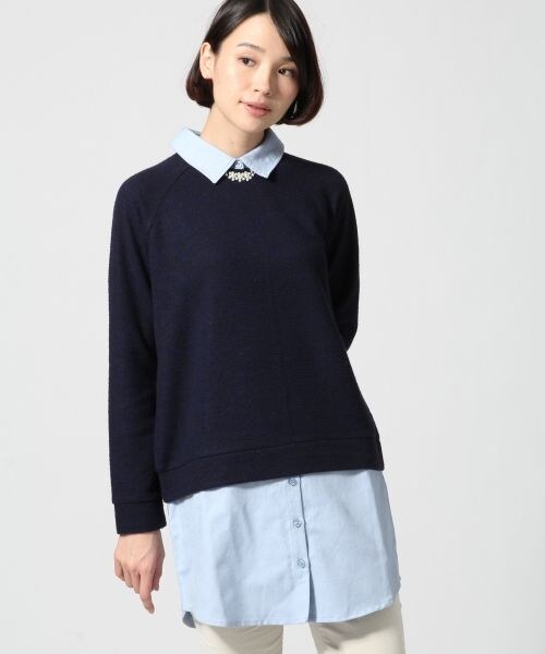 LEPSIM（レプシィム）の「シャツツキキリカエワンピース（ワンピース/ドレス・レディース・オフ(シャツ)×グレー(カット)/グレー(シャツ）×ブラック(カット）/ブルー(シャツ）×ネイビー(カット）・Ｍ/Ｌ）」の3枚目の写真