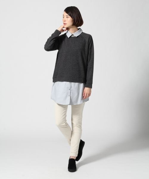 LEPSIM（レプシィム）の「シャツツキキリカエワンピース（ワンピース/ドレス・レディース・オフ(シャツ)×グレー(カット)/グレー(シャツ）×ブラック(カット）/ブルー(シャツ）×ネイビー(カット）・Ｍ/Ｌ）」の7枚目の写真