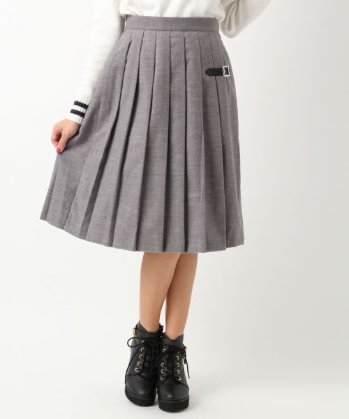 Heather(ヘザー)の「プリーツミディスカート(スカート・レディース・グレー/レッド/ブルー・S/M)」の1枚目の写真