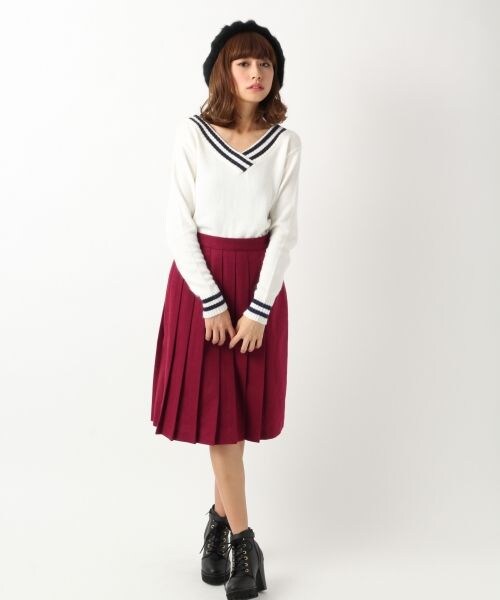 Heather(ヘザー)の「プリーツミディスカート(スカート・レディース・グレー/レッド/ブルー・S/M)」の6枚目の写真