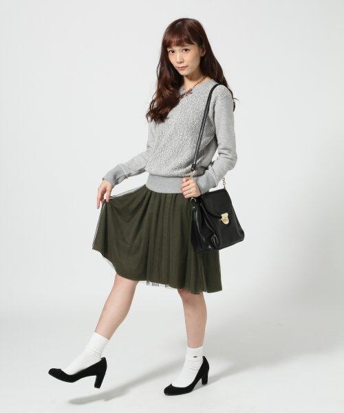 HARE（ハレ）の「ツイードキリカエＶネックプルオーバー（トップス・レディース・グレー/ネイビー・FREE）」の10枚目の写真