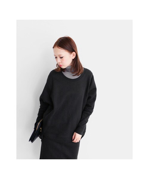 KBF（ケイビーエフ）の「WEB限定 EGGシルエットプルオーバー（トップス・レディース・BLACK/CHARCOAL/GRAY・one）」の14枚目の写真