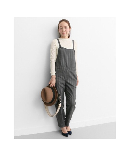 URBAN RESEARCH Sonny Label（アーバンリサーチサニーレーベル）の「ストライプサロペット（パンツ・レディース・グレー/ネイビー・36/38）」の4枚目の写真