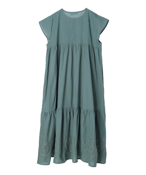 Green　Parks（グリーンパークス）の「・ESCAR アイレットティアードワンピース（ワンピース/ドレス・ブラック/グリーン・F）」の15枚目の写真