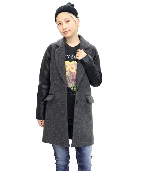 min@RNA(ミンアットアールエヌエー)の「スライバーチェスターコート(ジャケット/アウター・レディース・杢グレー/チャコールブラック/ネイビー・M)」の1枚目の写真