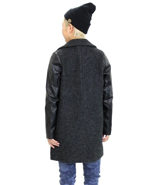 min@RNA(ミンアットアールエヌエー)の「スライバーチェスターコート(ジャケット/アウター・レディース・杢グレー/チャコールブラック/ネイビー・M)」の5枚目の写真