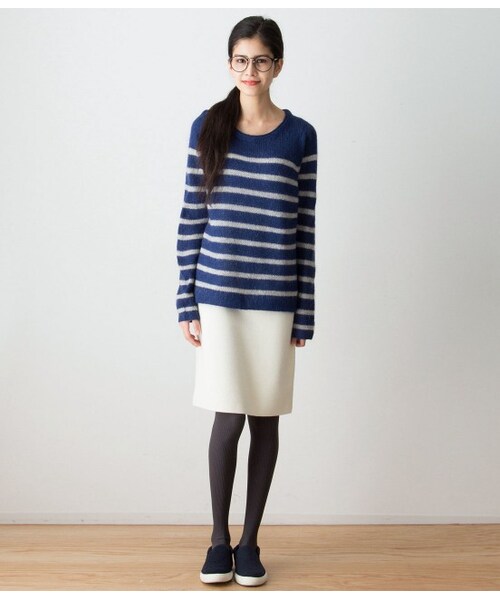 LE JUN（ルジュン）の「モヘア混ボーダープルオーバー（ニット・レディース・ホワイト/ブルー系・F）」の11枚目の写真