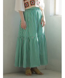 Green　Parks | ・ESCAR ギンガムティアードスカート(スカート)