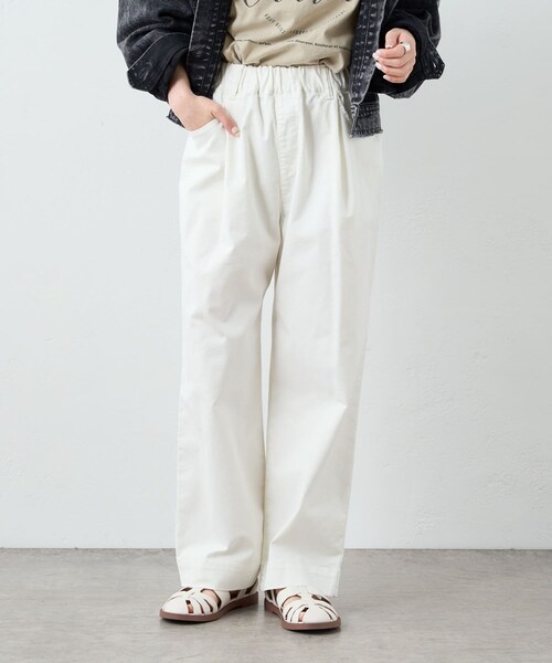 PUAL CE CIN（ピュアルセシン）の「JAPAN MADEチノストレッチストレートパンツ（その他パンツ・レディース・オフホワイト/ベージュ/ライトグレー/ブラック/ブルー・FREE）」の2枚目の写真