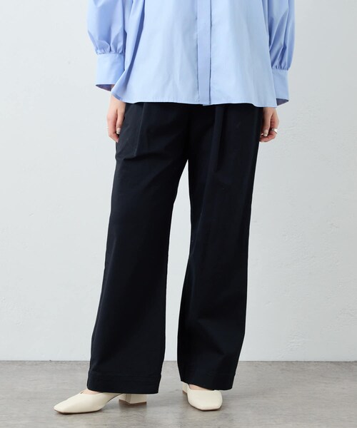 PUAL CE CIN（ピュアルセシン）の「JAPAN MADEチノストレッチストレートパンツ（その他パンツ・レディース・オフホワイト/ベージュ/ライトグレー/ブラック/ブルー・FREE）」の3枚目の写真