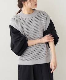 PUAL CE CIN | 【Du noir】メッシュニットベスト(ニット/セーター)