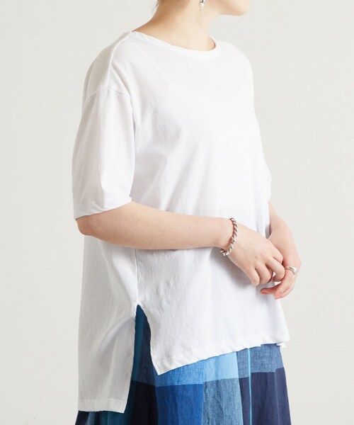 BEARDSLEY(ビアズリー)の「《LIVEでご紹介・予約》強撚ゆるTシャツ(Tシャツ/カットソー・レディース・ブラウン/ホワイト/ブラック・F)」の1枚目の写真