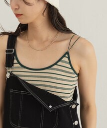 Kastane | カップ付きボーダーブラキャミ(タンクトップ)