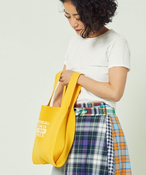 FREAK'S STORE（フリークスストア）の「ニットロゴバッグ（バッグ・ピンク/イエロー/グリーン・ONE SIZE）」の4枚目の写真