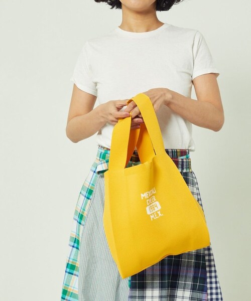 FREAK'S STORE（フリークスストア）の「ニットロゴバッグ（バッグ・ピンク/イエロー/グリーン・ONE SIZE）」の2枚目の写真