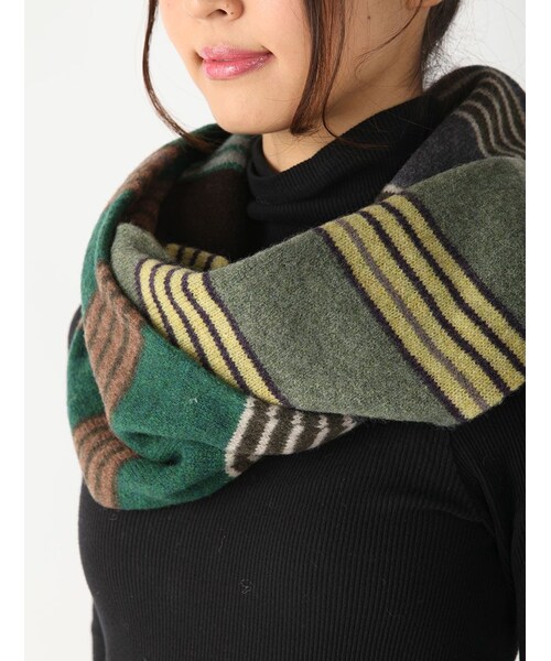BEAVER（ビーバー）の「別 Harmony Loop Scarf（トップス・レディース・GREEN/BLUE・F）」の4枚目の写真